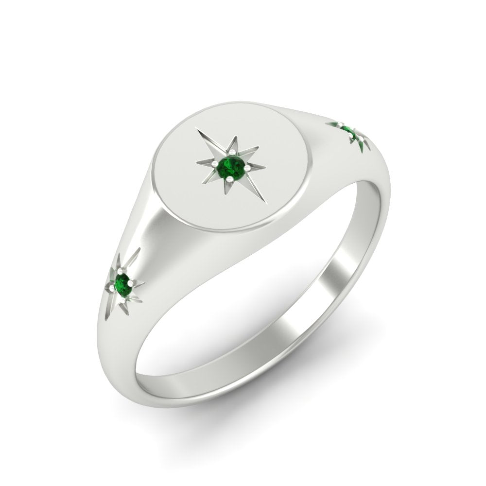 Vintage Starburst Signet Ring