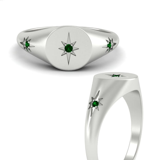 Vintage Starburst Signet Ring