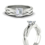Load image into Gallery viewer, vintage-vine-emerald-cut-solitaire-wedding-set-in-platinum-fdens8252emangle3-nl-wg.jpg?v=1767085620