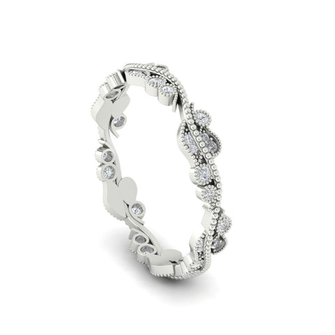 Vintage Wave Diamond Band