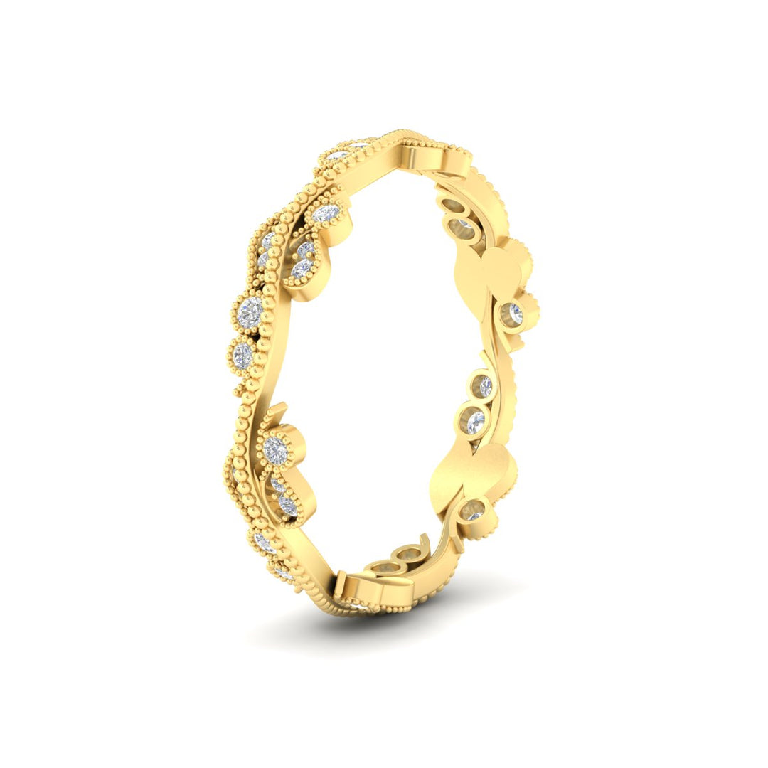 Vintage Wave Diamond Band