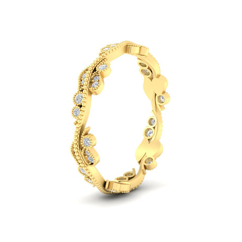 Vintage Wave Diamond Band