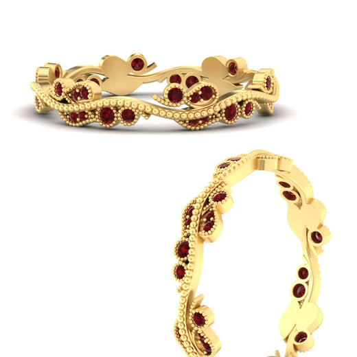 Vintage Wave Diamond Band
