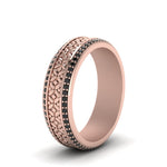Load image into Gallery viewer, vintage-wide-black-diamond-eternity-band-for-her-in-rose-gold-FDEWB8645GBLACK-NL-RG
