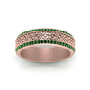 Load image into Gallery viewer, vintage-wide-emerald-eternity-band-for-her-in-rose-gold-FDEWB8645GEMGR-NL-RG