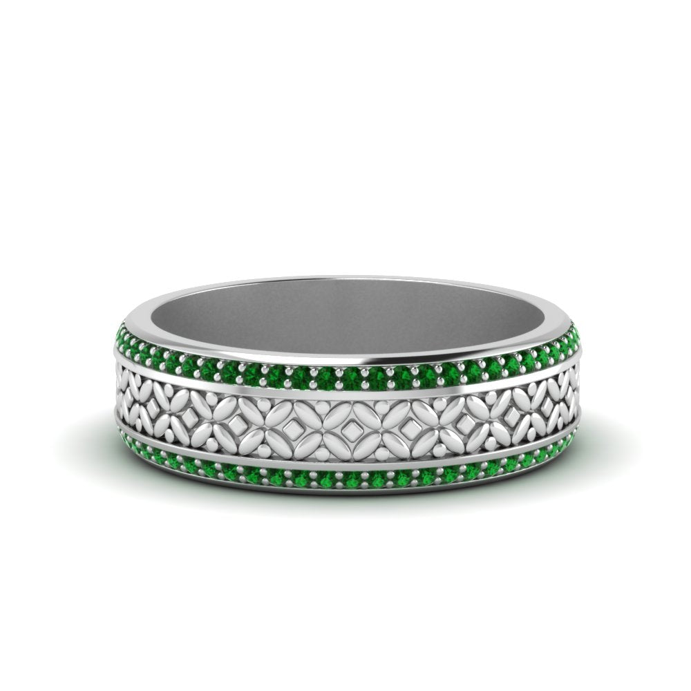 vintage-wide-emerald-eternity-band-for-her-in-white-gold-FDEWB8645GEMGR-NL-WG