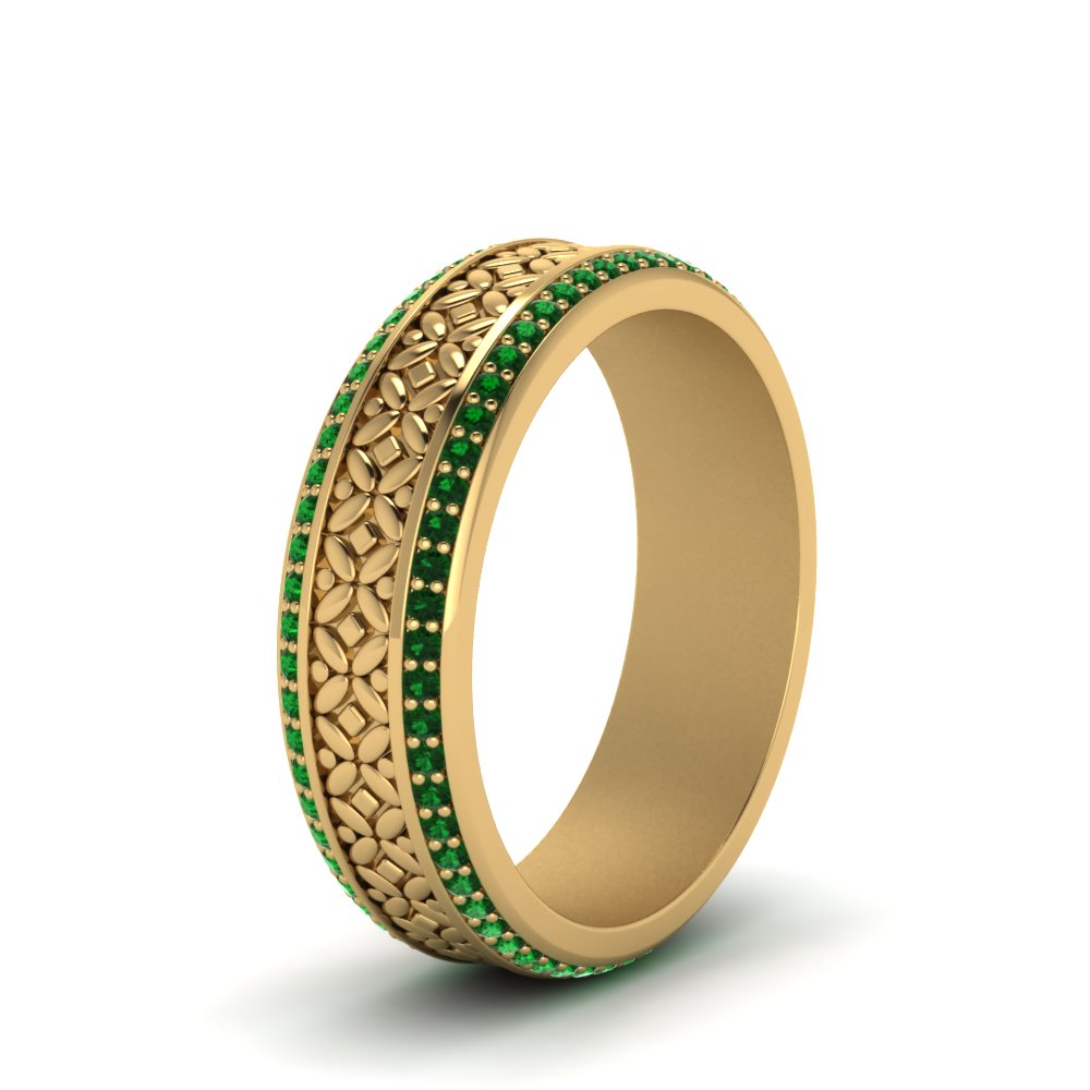 vintage-wide-emerald-eternity-band-for-her-in-yellow-gold-FDEWB8645GEMGR-NL-YG