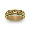 Load image into Gallery viewer, vintage-wide-emerald-eternity-band-for-her-in-yellow-gold-FDEWB8645GEMGR-NL-YG