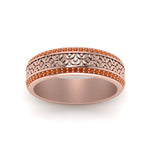 Load image into Gallery viewer, vintage-wide-orange-topaz-eternity-band-for-her-in-rose-gold-FDEWB8645GSAOR-NL-RG
