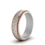 Load image into Gallery viewer, vintage-wide-orange-topaz-eternity-band-for-her-in-white-gold-FDEWB8645GSAOR-NL-WG
