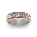 Load image into Gallery viewer, vintage-wide-orange-topaz-eternity-band-for-her-in-white-gold-FDEWB8645GSAOR-NL-WG
