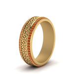 Load image into Gallery viewer, vintage-wide-orange-topaz-eternity-band-for-her-in-yellow-gold-FDEWB8645GSAOR-NL-YG
