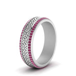 Load image into Gallery viewer, vintage-wide-pink-sapphire-eternity-band-for-her-in-white-gold-FDEWB8645GSADRPI-NL-WG
