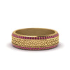 Load image into Gallery viewer, vintage-wide-pink-sapphire-eternity-band-for-her-in-yellow-gold-FDEWB8645GSADRPI-NL-YG