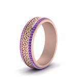 Load image into Gallery viewer, vintage-wide-purple-topaz-eternity-band-for-her-in-rose-gold-FDEWB8645GVITO-NL-RG
