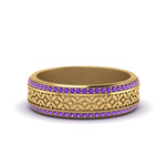Load image into Gallery viewer, vintage-wide-purple-topaz-eternity-band-for-her-in-yellow-gold-FDEWB8645GVITO-NL-YG
