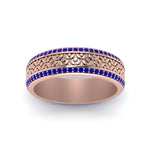 Load image into Gallery viewer, vintage-wide-sapphire-eternity-band-for-her-in-rose-gold-FDEWB8645GSABL-NL-RG
