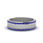 Load image into Gallery viewer, vintage-wide-sapphire-eternity-band-for-her-in-white-gold-FDEWB8645GSABL-NL-WG
