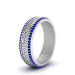 Load image into Gallery viewer, vintage-wide-sapphire-eternity-band-for-her-in-white-gold-FDEWB8645GSABL-NL-WG
