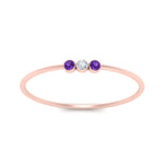 Load image into Gallery viewer, violet-topaz-3-stone-bezel-delicate-ring-in-rose-gold-FD9412RORGVITO-NL-RG.jpg
