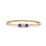 Load image into Gallery viewer, violet-topaz-3-stone-bezel-delicate-ring-in-yellow-gold-FD9412RORGVITO-NL-YG.jpg
