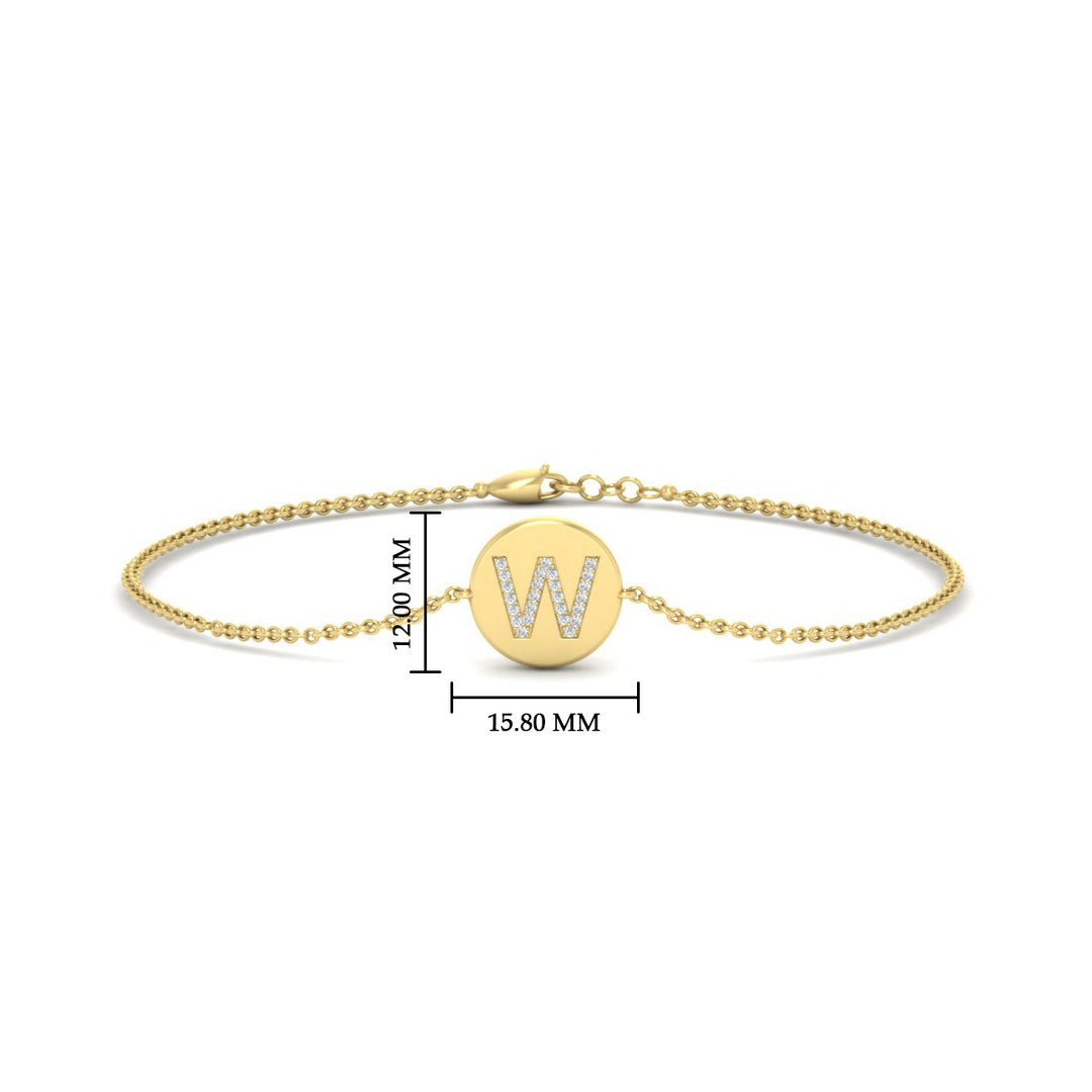 Alphabet disc diamond bracelet