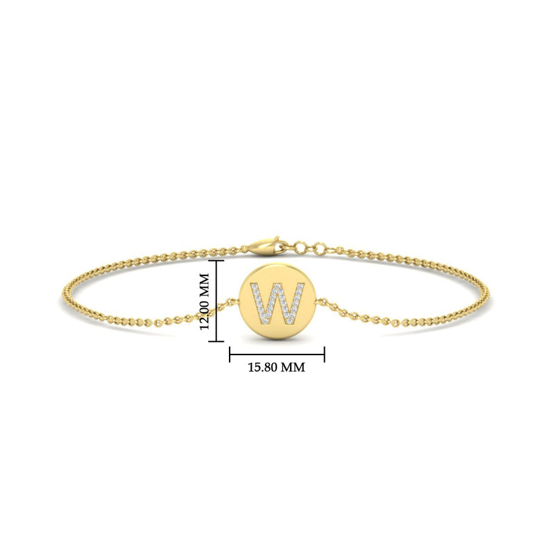 Alphabet disc diamond bracelet