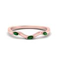 Thumbnail 22 - wave-design-marquise-diamond-women-wedding-band-with-emerald-in-rose-gold-FD8300BGEMGR-NL-RG