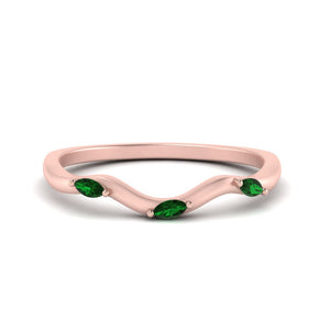 18k Rose Gold / Green Emerald / Lab Grown