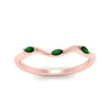 Load image into Gallery viewer, wave-design-marquise-diamond-women-wedding-band-with-emerald-in-rose-gold-FD8300BGEMGR-NL-RG