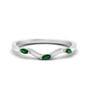 Load image into Gallery viewer, wave-design-marquise-diamond-women-wedding-band-with-emerald-in-white-gold-FD8300BGEMGR-NL-WG