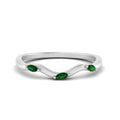 Thumbnail 25 - wave-design-marquise-diamond-women-wedding-band-with-emerald-in-white-gold-FD8300BGEMGR-NL-WG