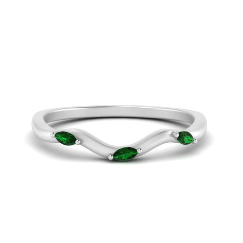 wave-design-marquise-diamond-women-wedding-band-with-emerald-in-white-gold-FD8300BGEMGR-NL-WG