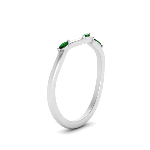 wave-design-marquise-diamond-women-wedding-band-with-emerald-in-white-gold-FD8300BGEMGR-NL-WG