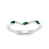Load image into Gallery viewer, wave-design-marquise-diamond-women-wedding-band-with-emerald-in-white-gold-FD8300BGEMGR-NL-WG