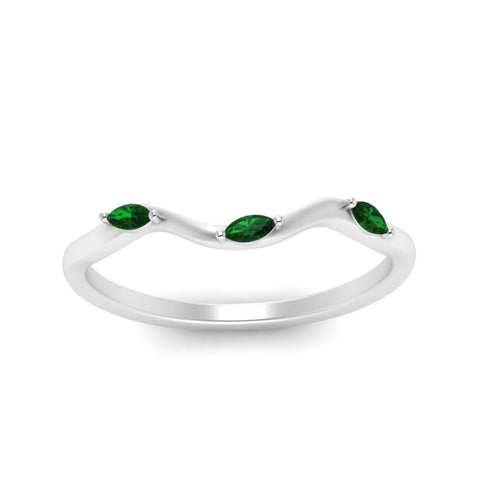 wave-design-marquise-diamond-women-wedding-band-with-emerald-in-white-gold-FD8300BGEMGR-NL-WG