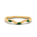 Thumbnail 28 - wave-design-marquise-diamond-women-wedding-band-with-emerald-in-yellow-gold-FD8300BGEMGR-NL-YG