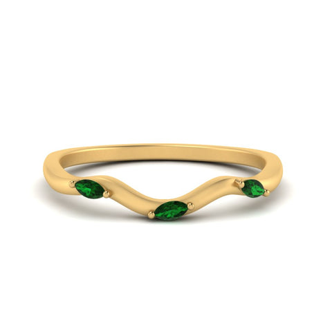 wave-design-marquise-diamond-women-wedding-band-with-emerald-in-yellow-gold-FD8300BGEMGR-NL-YG