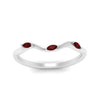 Load image into Gallery viewer, wave-design-marquise-diamond-women-wedding-band-with-ruby-in-white-gold-FD8300BGRUDR-NL-WG