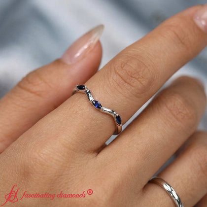 wave-design-marquise-diamond-women-wedding-band-with-sapphire-in-14k-white-gold-FD8300