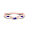 Load image into Gallery viewer, wave-design-marquise-diamond-women-wedding-band-with-sapphire-in-rose-gold-FD8300BGSABL-NL-RG