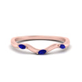 Thumbnail 16 - wave-design-marquise-diamond-women-wedding-band-with-sapphire-in-rose-gold-FD8300BGSABL-NL-RG