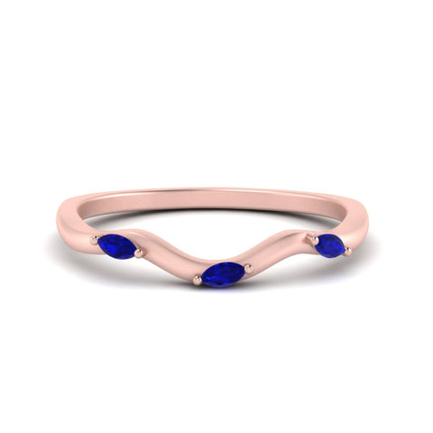 wave-design-marquise-diamond-women-wedding-band-with-sapphire-in-rose-gold-FD8300BGSABL-NL-RG