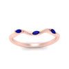 Load image into Gallery viewer, wave-design-marquise-diamond-women-wedding-band-with-sapphire-in-rose-gold-FD8300BGSABL-NL-RG