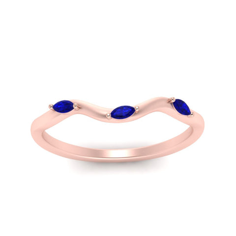 wave-design-marquise-diamond-women-wedding-band-with-sapphire-in-rose-gold-FD8300BGSABL-NL-RG