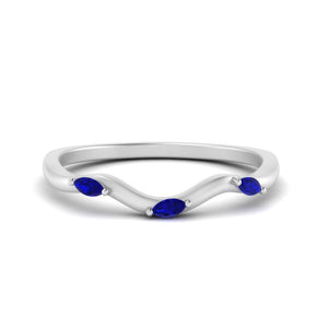 14k White Gold / Blue Sapphire / Lab Grown