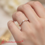 Load image into Gallery viewer, wave-design-marquise-women-band-rose-gold-fdens8300b2-model
