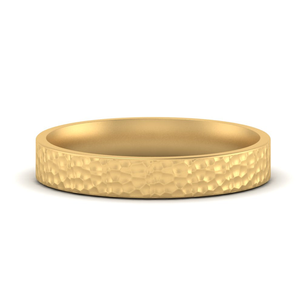 Hammered Wedding Band Comfort Fit 5 mm