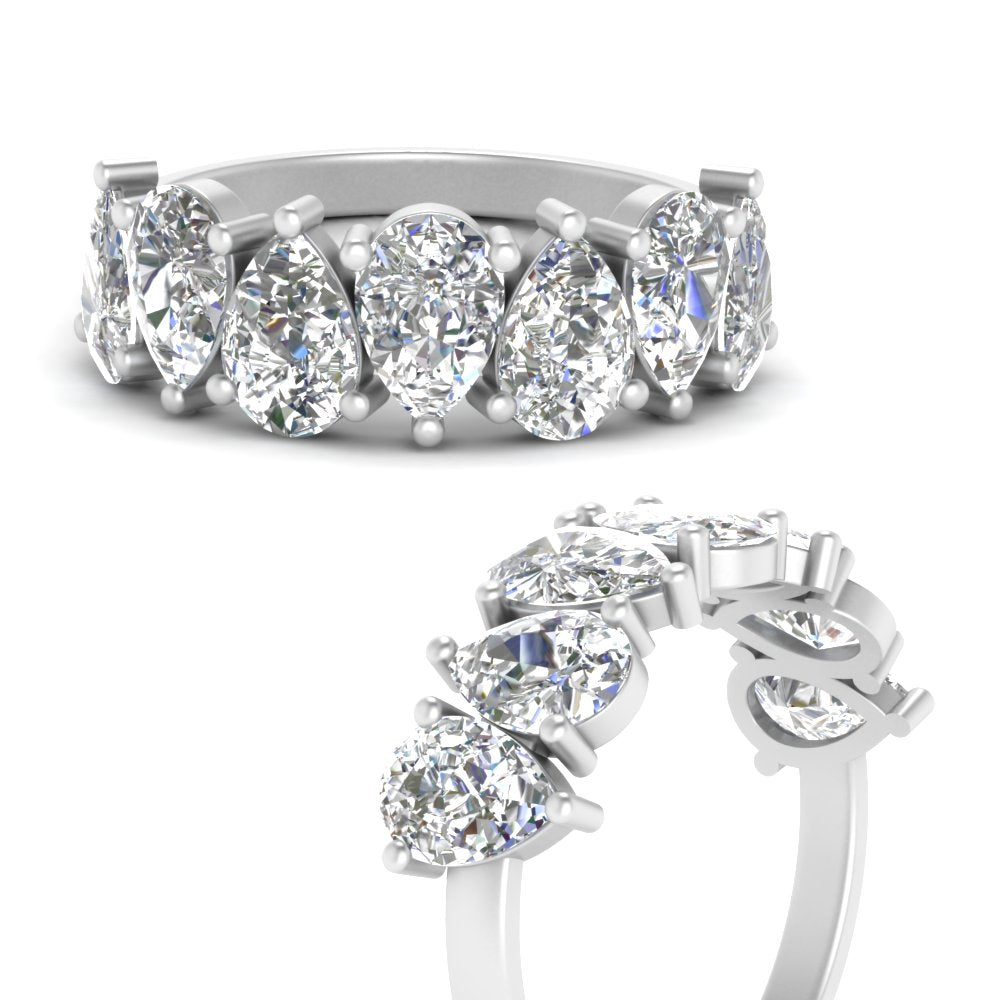 Wedding Band Teardrop Diamond 3.50 Carat