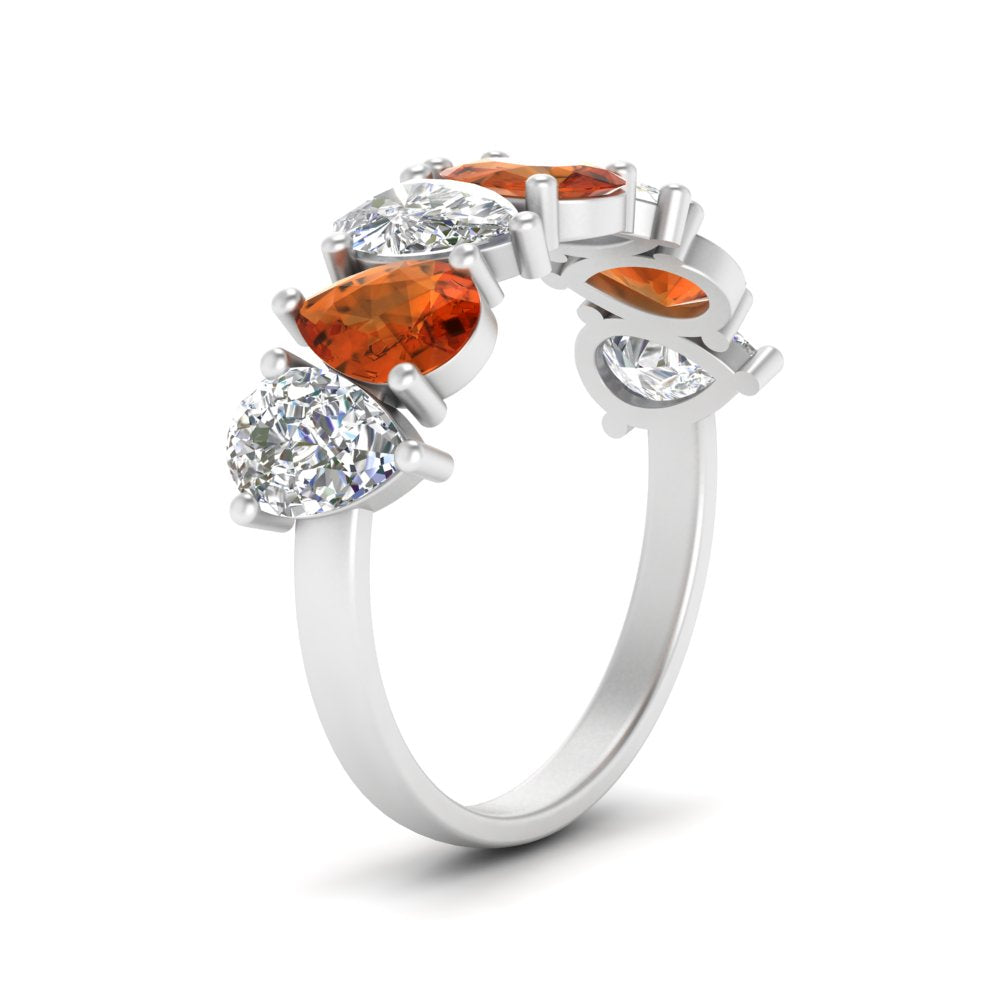 Wedding Band Teardrop Diamond 3.50 Carat